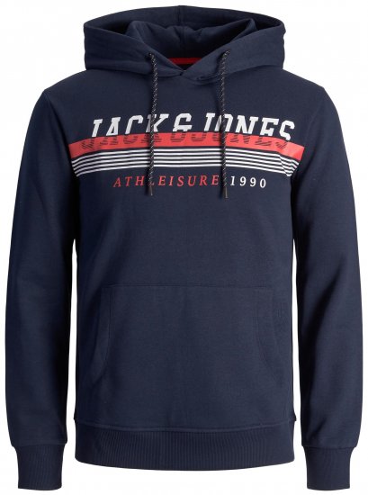 Jack & Jones JJIRON Hoodie Navy - Herren-sweater und -hoodies - Herren-Sweater und -Hoodies in großen Größen