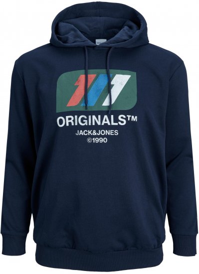 Jack & Jones JORNATE SWEAT Hoodie Navy - Herren-sweater und -hoodies - Herren-Sweater und -Hoodies in großen Größen