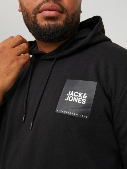 Jack & Jones JJLOCK SWEAT HOOD Black - Herren-sweater und -hoodies - Herren-Sweater und -Hoodies in großen Größen