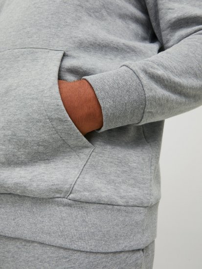 Jack & Jones JJLOCK SWEAT HOOD Grey - Herren-sweater und -hoodies - Herren-Sweater und -Hoodies in großen Größen
