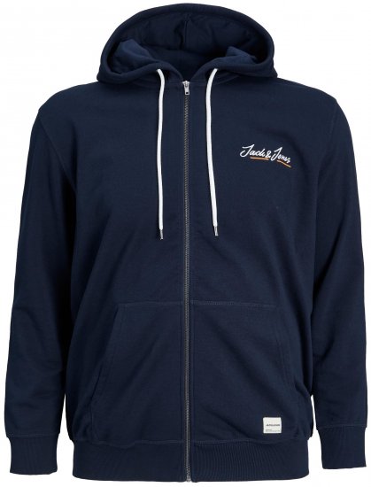 Jack & Jones JORPAUL TONS ZIP Hoodie Navy - Herren-sweater und -hoodies - Herren-Sweater und -Hoodies in großen Größen