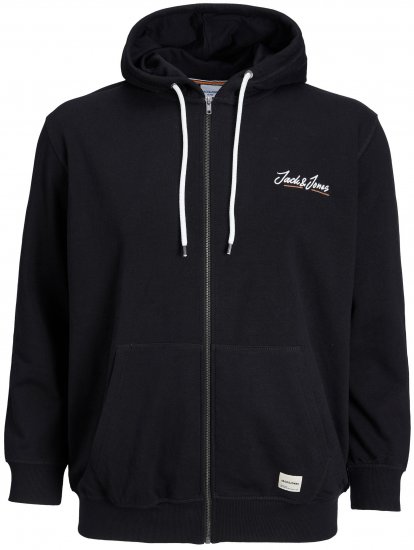 Jack & Jones JORPAUL TONS ZIP Hoodie Black - Herren-sweater und -hoodies - Herren-Sweater und -Hoodies in großen Größen