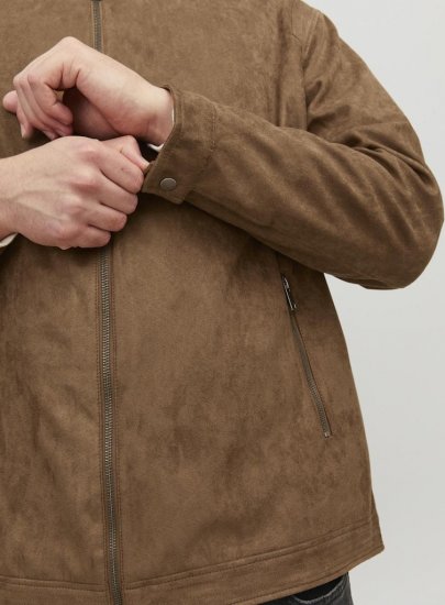 Jack & Jones Rocky Urban Rider Leather Jacket Brown - Herren jacken - Herren Jacken in großen Größen