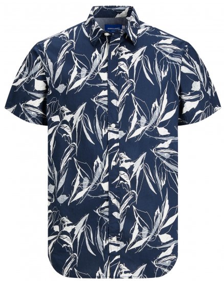 Jack & Jones JORCRAYON AOP Shirt Navy - Herrenhemden - Herrenhemden in großen Größen