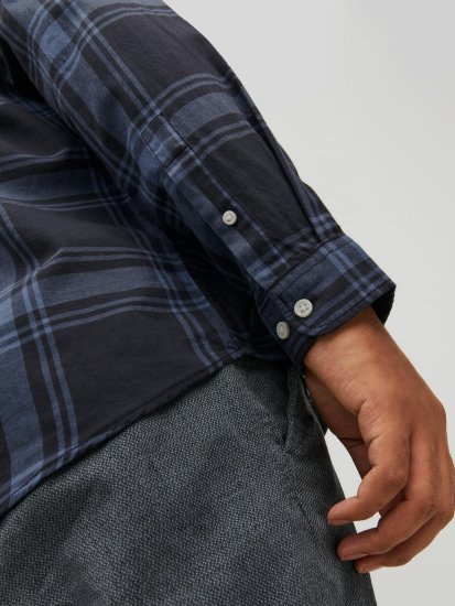 Jack & Jones JORJOSHUA Checked Shirt Navy - Herrenhemden - Herrenhemden in großen Größen