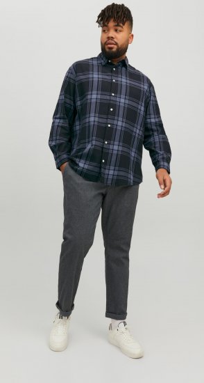 Jack & Jones JORJOSHUA Checked Shirt Navy - Herrenhemden - Herrenhemden in großen Größen