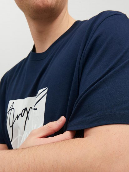 Jack & Jones JORJOSHUA T-shirt Navy - Herren-T-shirts - Herren-T-Shirts in großen Größen