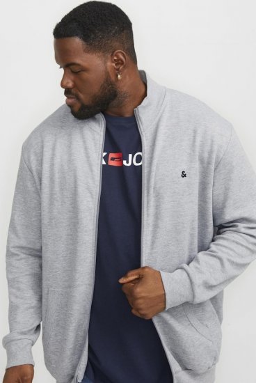 Jack & Jones PAULOS Turtleneck Zip Sweatshirt Light Grey Melange - Herren-sweater und -hoodies - Herren-Sweater und -Hoodies in großen Größen
