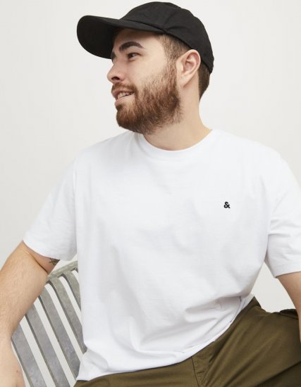 Jack & Jones PAULOS T-Shirt White - Herren-T-shirts - Herren-T-Shirts in großen Größen