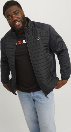 Jack & Jones MULTI SET-IN Sleeves Quilted Jacket With Collar Black - Herren jacken - Herren Jacken in großen Größen