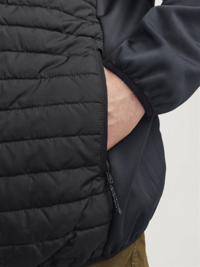 Jack & Jones MULTI SET-IN Sleeves Quilted Jacket With Collar Black - Herren jacken - Herren Jacken in großen Größen