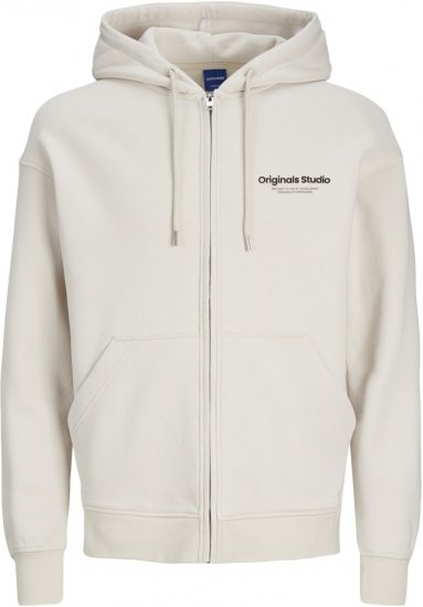 Jack & Jones ESTERBRO Zip Hoodie Light Grey - Herren-sweater und -hoodies - Herren-Sweater und -Hoodies in großen Größen