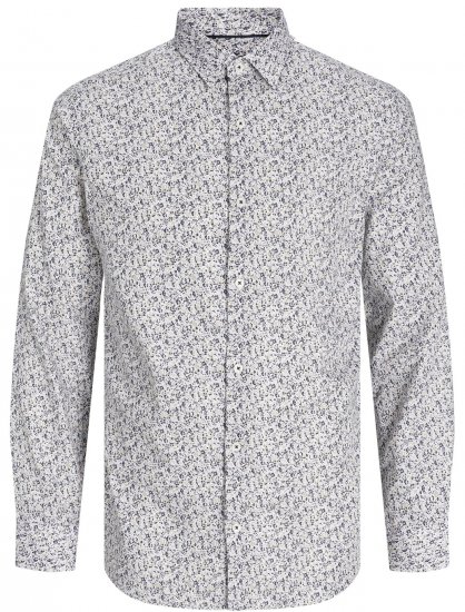 Jack & Jones JPRBLANORDIC LS Shirt White - Herrenhemden - Herrenhemden in großen Größen