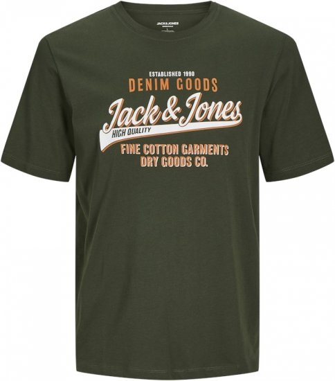 Jack & Jones JJELOGO O-Neck T-Shirt Kombu Green - Herren-T-shirts - Herren-T-Shirts in großen Größen