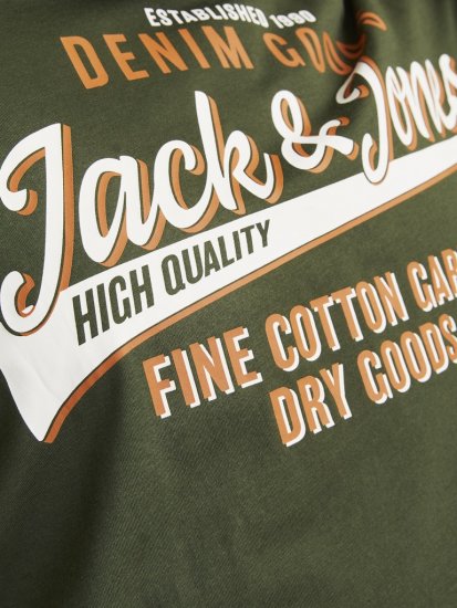 Jack & Jones JJELOGO O-Neck T-Shirt Kombu Green - Herren-T-shirts - Herren-T-Shirts in großen Größen