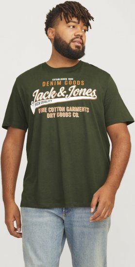 Jack & Jones JJELOGO O-Neck T-Shirt Kombu Green - Herren-T-shirts - Herren-T-Shirts in großen Größen