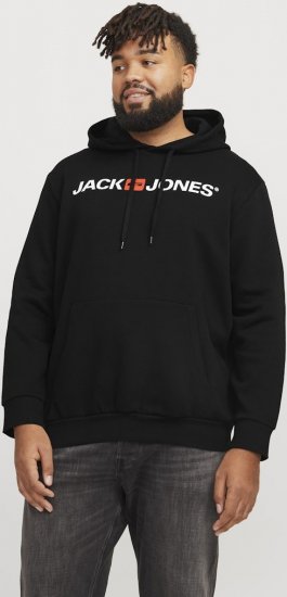 Jack & Jones CORP OLD LOGO REG FIT Hoodie Black - Herren-sweater und -hoodies - Herren-Sweater und -Hoodies in großen Größen