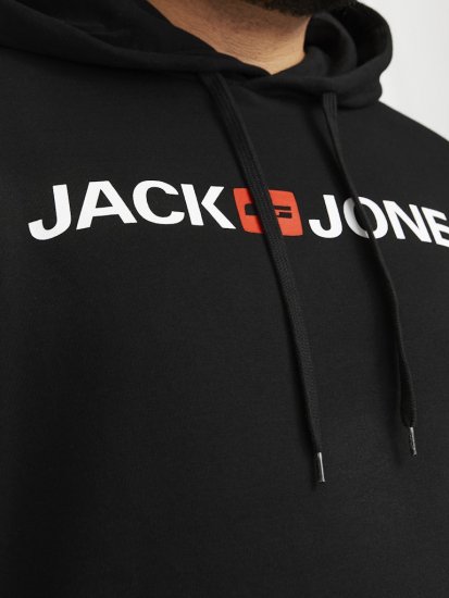 Jack & Jones CORP OLD LOGO REG FIT Hoodie Black - Herren-sweater und -hoodies - Herren-Sweater und -Hoodies in großen Größen