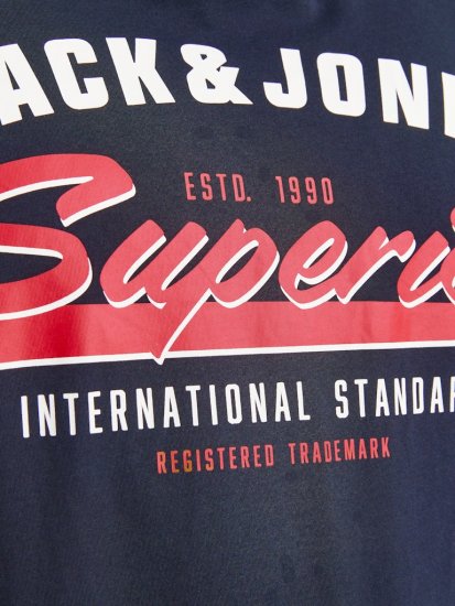 Jack & Jones LOGO O-Neck T-Shirt Dark Blue - Herren-T-shirts - Herren-T-Shirts in großen Größen
