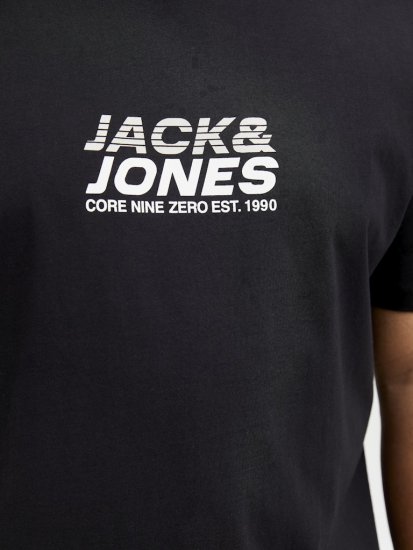 Jack & Jones Tarmac Branding Crew Neck T-Shirt Black - Herren-T-shirts - Herren-T-Shirts in großen Größen
