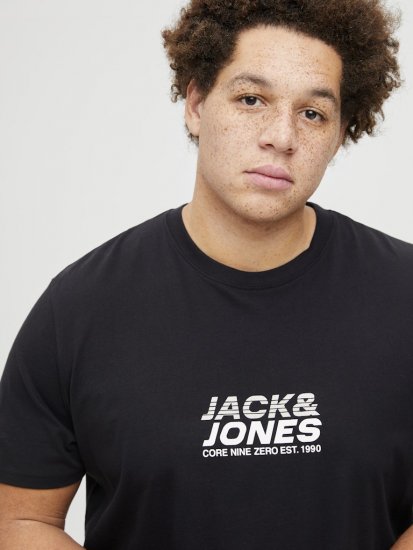 Jack & Jones Tarmac Branding Crew Neck T-Shirt Black - Herren-T-shirts - Herren-T-Shirts in großen Größen