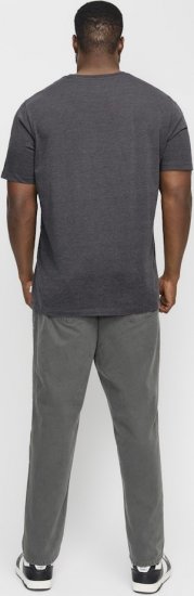 Jack & Jones ORGANIC T-Shirt Dark Grey Melange - Herren-T-shirts - Herren-T-Shirts in großen Größen