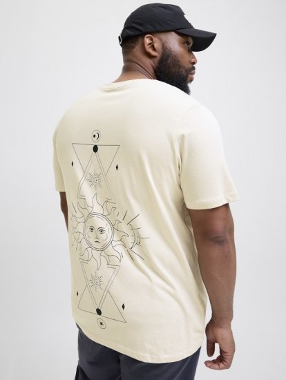 Jack & Jones Jackie Crew Neck T-Shirt Moonbeam - Herren-T-shirts - Herren-T-Shirts in großen Größen