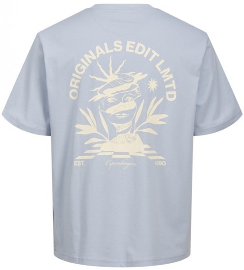 Jack & Jones Bellagio Collage Crew Neck T-Shirt Skyway - Herren-T-shirts - Herren-T-Shirts in großen Größen