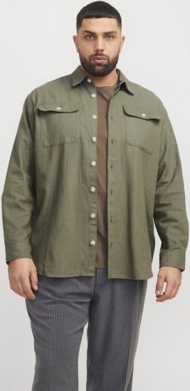 Jack & Jones Raymond Spring Long Sleeve Overshirt Green - Herrenhemden - Herrenhemden in großen Größen
