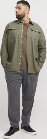 Jack & Jones Raymond Spring Long Sleeve Overshirt Green - Herrenhemden - Herrenhemden in großen Größen