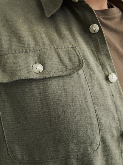 Jack & Jones Raymond Spring Long Sleeve Overshirt Green - Herrenhemden - Herrenhemden in großen Größen