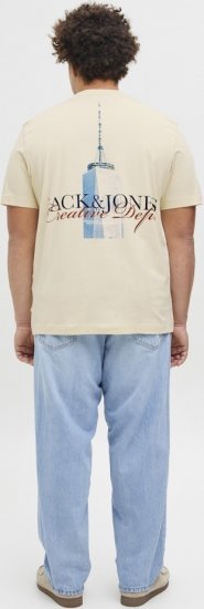 Jack & Jones Boston Photo Crew Neck T-Shirt Antique White - Herren-T-shirts - Herren-T-Shirts in großen Größen