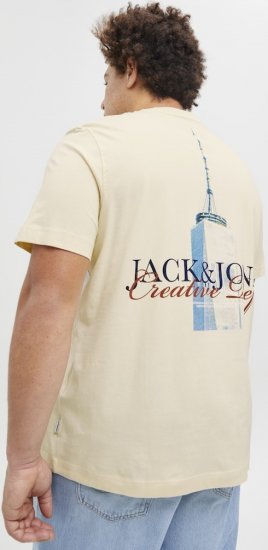 Jack & Jones Boston Photo Crew Neck T-Shirt Antique White - Herren-T-shirts - Herren-T-Shirts in großen Größen