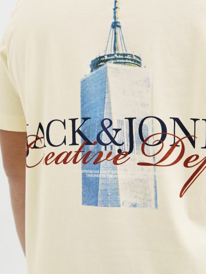 Jack & Jones Boston Photo Crew Neck T-Shirt Antique White - Herren-T-shirts - Herren-T-Shirts in großen Größen