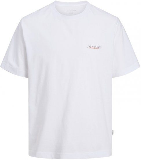Jack & Jones Boston Photo Crew Neck T-Shirt Bright White - Herren-T-shirts - Herren-T-Shirts in großen Größen