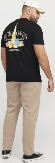 Jack & Jones Boston Photo Crew Neck T-Shirt Black - Herren-T-shirts - Herren-T-Shirts in großen Größen