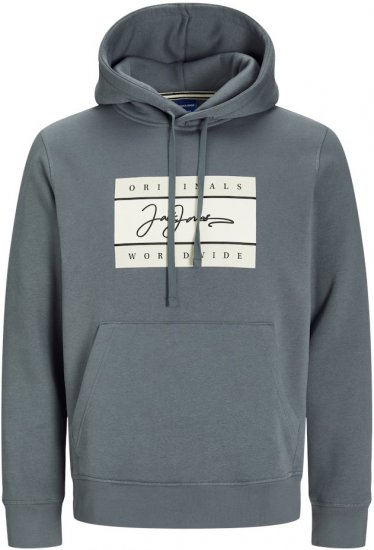 Jack & Jones Frederiksberg Box Script Hoodie Grey - Herren-sweater und -hoodies - Herren-Sweater und -Hoodies in großen Größen