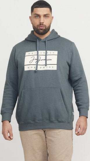 Jack & Jones Frederiksberg Box Script Hoodie Grey - Herren-sweater und -hoodies - Herren-Sweater und -Hoodies in großen Größen