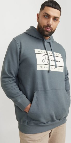 Jack & Jones Frederiksberg Box Script Hoodie Grey - Herren-sweater und -hoodies - Herren-Sweater und -Hoodies in großen Größen