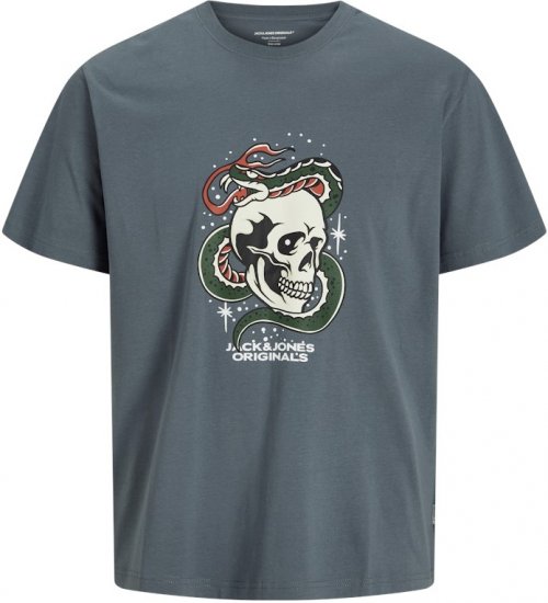Jack & Jones Anatomy Skull Crew Neck T-Shirt Grey - Herren-T-Shirts in großen Größen - Herren-T-Shirts in großen Größen