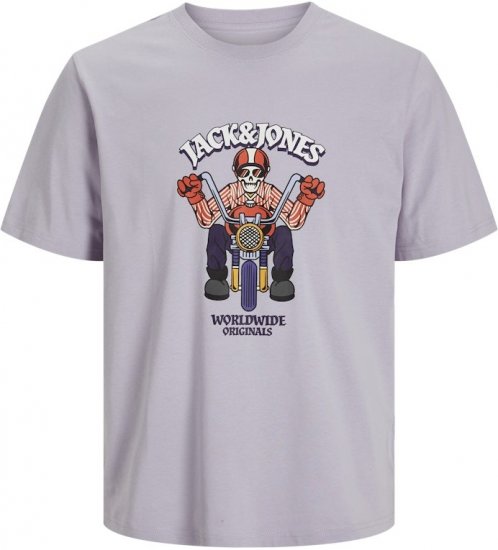 Jack & Jones Anatomy Skull Crew Neck T-Shirt Violet - Herren-T-Shirts in großen Größen - Herren-T-Shirts in großen Größen