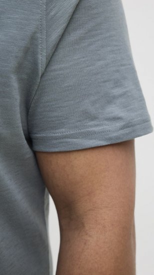 Jack & Jones Split Pocket Print T-Shirt Grey - Herren-T-shirts - Herren-T-Shirts in großen Größen