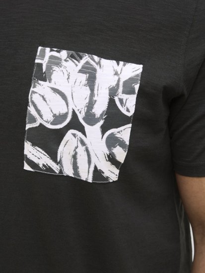 Jack & Jones Split Pocket Print T-Shirt Black - Herren-T-shirts - Herren-T-Shirts in großen Größen