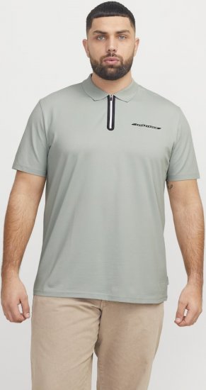 Jack & Jones Fusion Pique Zipper Polo Green/Blue - Polo-shirts für herren - Polo-Shirts für Herren in großen Größen
