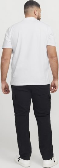 Jack & Jones Fusion Pique Zipper Polo Bright White - Polo-shirts für herren - Polo-Shirts für Herren in großen Größen