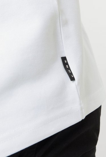 Jack & Jones Fusion Pique Zipper Polo Bright White - Polo-shirts für herren - Polo-Shirts für Herren in großen Größen