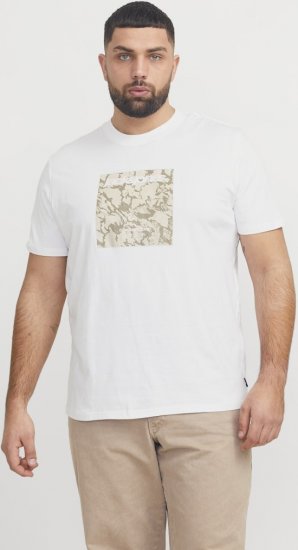 Jack & Jones Tarmac Camo Crew Neck T-Shirt Bright White - Herren-T-shirts - Herren-T-Shirts in großen Größen