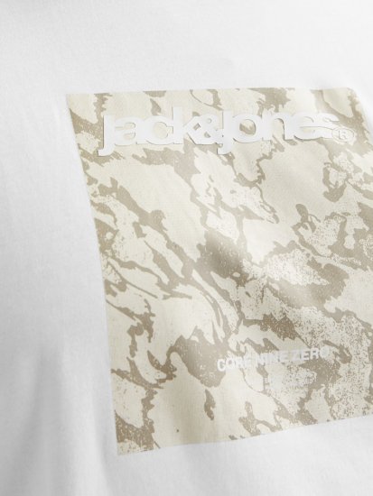 Jack & Jones Tarmac Camo Crew Neck T-Shirt Bright White - Herren-T-shirts - Herren-T-Shirts in großen Größen
