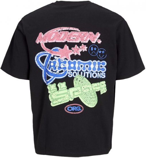 Jack & Jones Compact Crew Neck T-Shirt Black - Herren-T-shirts - Herren-T-Shirts in großen Größen