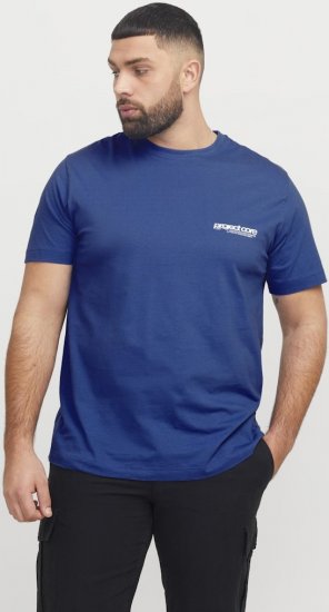 Jack & Jones Union Front & Back Print Crew Neck T-Shirt Beaucoup Blue - Herren-T-shirts - Herren-T-Shirts in großen Größen
